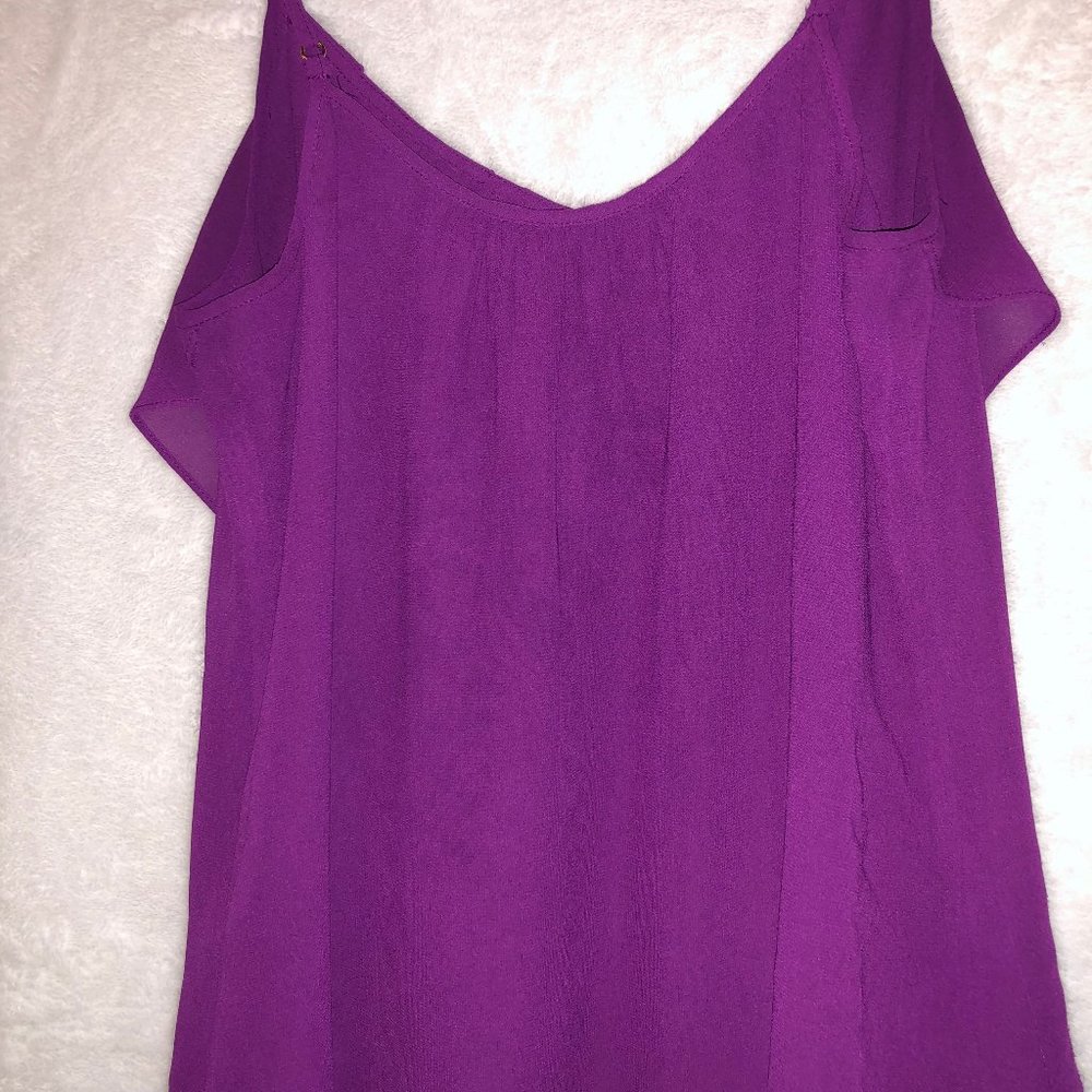 Guess Purple Ruffle Tank Top - Picture 6 of 7